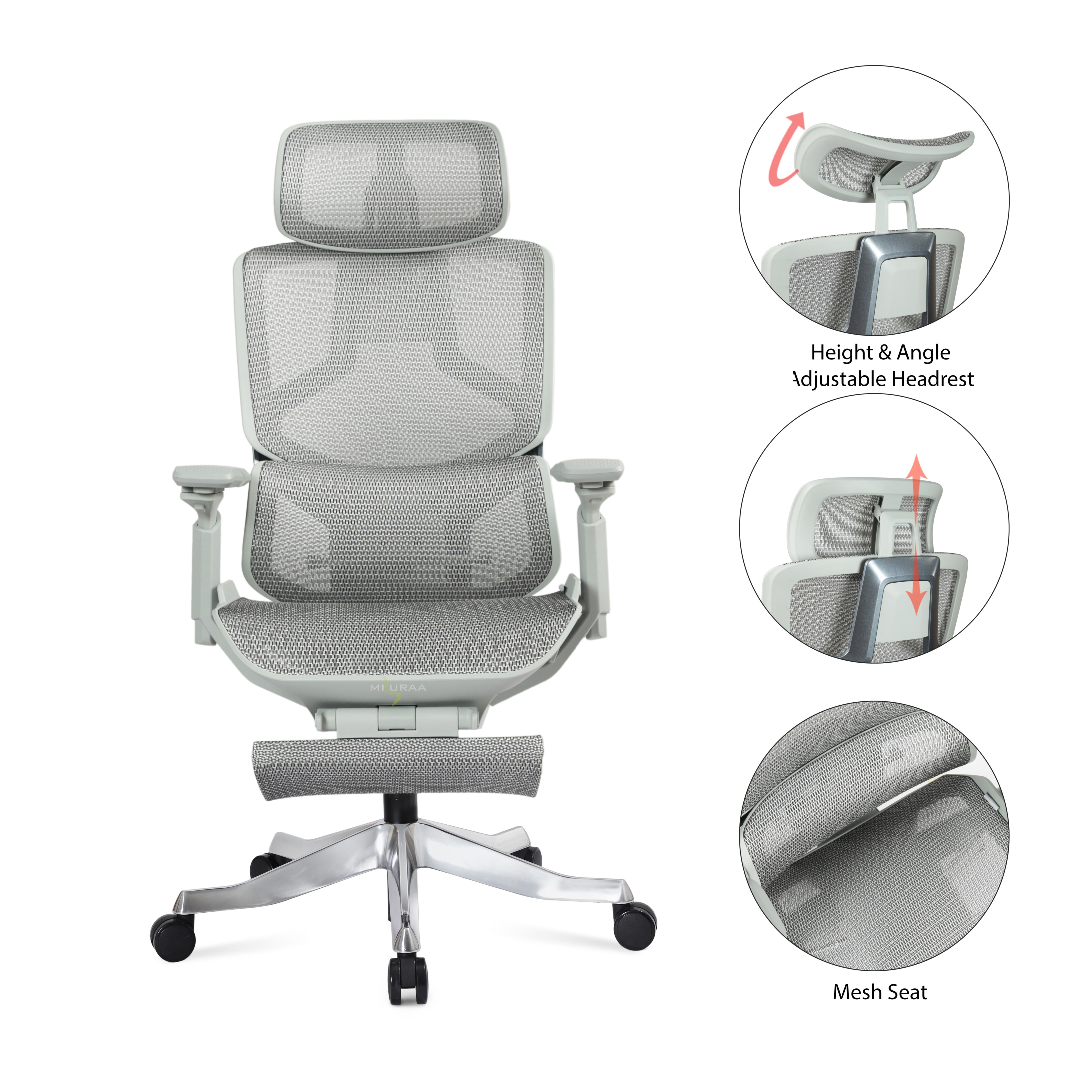 Seoul Luxury High Back Office Chair (Grey) - Main Image