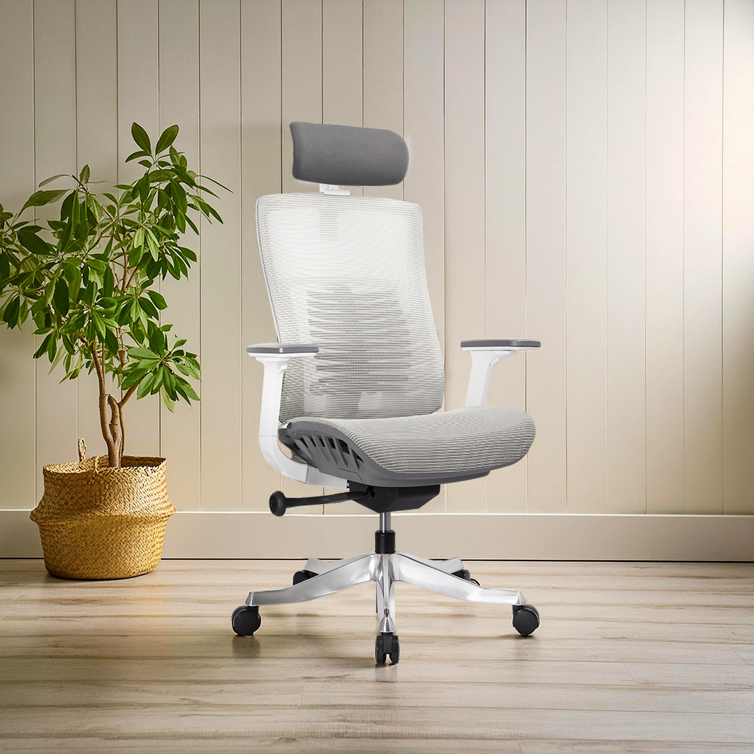 Leon White High Back Ergonomic Chair