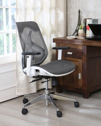 Xenon White Mid Back Ergonomic Chair